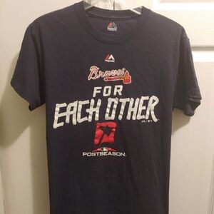 Atlanta Braves Majestic "For Each other" Postseason Blue Graphic T-shirt.
